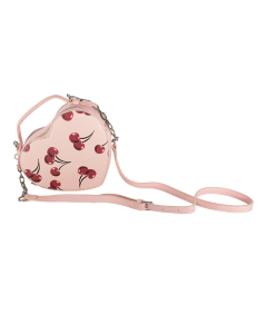 &nbsp;PINK &nbsp;HEART CHERRY PURSE&nbsp;with strap

