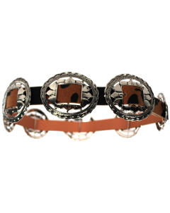 "ILLUMA" Brown & Black Cow Print Sunflower Buckle Belt