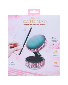 Sparkle Magnetic Phone Mount Bling Rhinestone Pink 