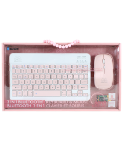 "Edge" Pink and White Bluetooth Keyboard and Mouse Set