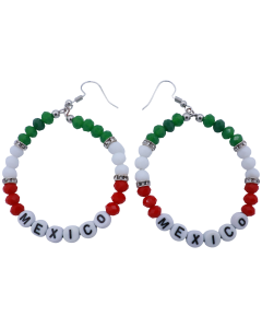 "UP FASHION" Red White and Green &nbsp;Beaded Mexico Hoop 5cm