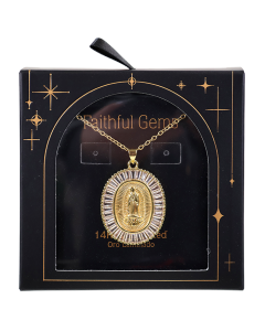 Faithful Gems 14k Gold Guadalupe Virgin Mary Pendant Necklace