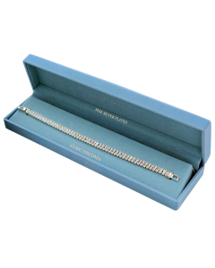 Silver Tone Cubic Zirconia Illuminated Gift Box Bracelet