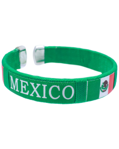 "UP FASHION" Red White and Green Mexico Flag Cuff Bracelet

