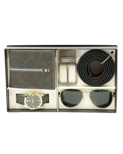 Royal Time Mens Watch with Belt, Wallet, and Glasses

