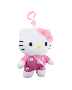 "UPD" Pink Hello Kitty Metallic Outfit Plush Keychain