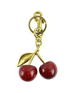 "Pink" Metal Cherry Keychain Bag Charm