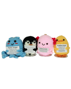 Crochet Positive Quotes Animal Purse Charms