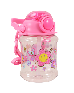 "HOT FOCUS" Big Belly Water Bottle Flower & Butterfly