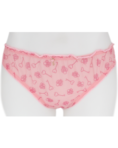 "SENSUAL" Lace & Mesh with Ruffle Trim Key To My Heart Panties