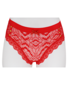 "SENSUAL" Lace & Button 3 PK Cheeky Panties Lace Trim