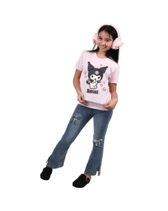 &ldquo;Kuromi&rdquo; Skulls and Hearts Short Sleeve Graphic Tee