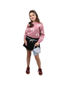 "Ikeddi" Bouclé Bow Pullover Sweater