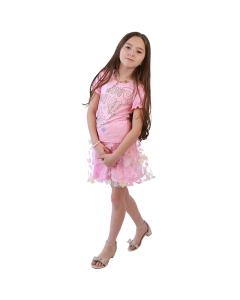 Girl wearing pink butterfly outfit