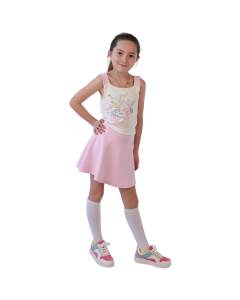 "PARIS HILTON" 3PC Flower Garden Tank Top,Skort, and Scrunchie