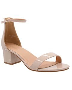 "TOP MODA" block heel closed back patent pleather dress sandal
