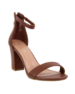 “Top Moda” Close-Back Zip Ankle Strap Block Heels