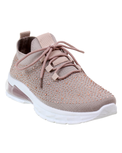 “Sport” Rhinestones Slip On Mesh Sock Sneakers Running Shoes