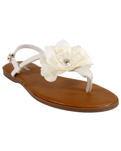 "Forever" Big Jeweled Flower Thong Sandals