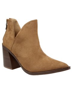 "Forever" Stack 3" Double V-Cut Suede Heeled Booties