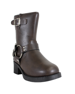 "Top" 2" Brown Pleather Moto Booties