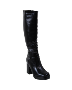 “Top Moda” Platform Block Heel Pleather Knee-High Boots
