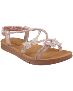 "FOREVER" Rhinestone Butterfly Comfort Sandal