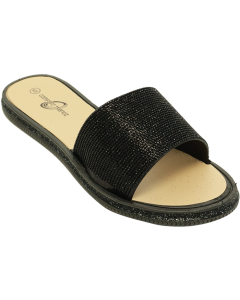 &ldquo;COMFORT&rdquo; Rhinestone Slide Single Thick Strap Over