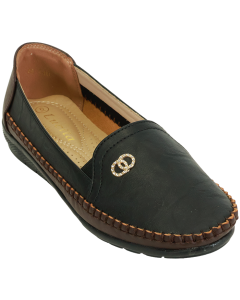 Black Comfort Loafer with OC Metal Decor 
