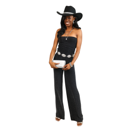 新品✨roughlow otona satin wide salopette Shop Tatiana Satin Wide-Leg Jumpsuit on Sale at BeyondStyle