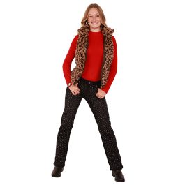 Yoki Cheetah Print Faux Fur Zip up Vest
