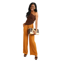“No Comment” Asymmetrical One-Shoulder Halter Top
