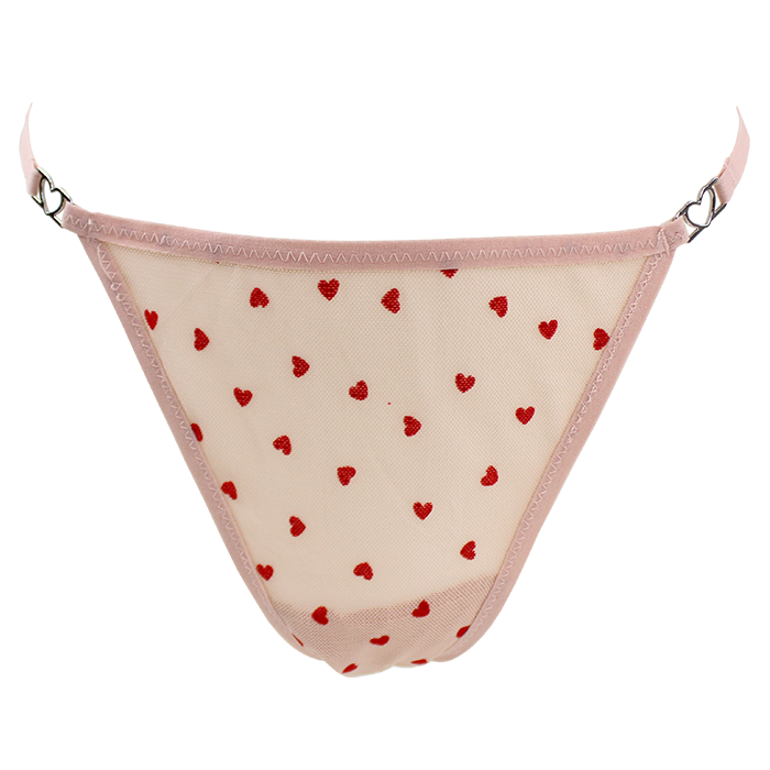 Discover the versatility and charm of the "Sensual" 3-Pack Sheer Mesh Thong Heart Print Panties, where style meets comfort in an enchanting blend. Each thong in this set is crafted from a soft, sheer mesh fabric that feels luxurious against the skin and adds an enticing allure to your lingerie drawer.  Adorned with playful heart prints, these thongs showcase a romantic design that perfectly balances flirtation and sophistication. The delicate mesh allows breathability while providing a tantalizing glimpse of skin beneath.  Each piece is tailored to hug your curves beautifully, ensuring a flattering, comfortable fit throughout the day or night. Ideal for any occasion, whether it’s a special date or to boost your confidence, this 3-pack offers variety and choice for every mood. Indulge yourself in the captivating spirit of these thongs and elevate your intimate apparel collection.