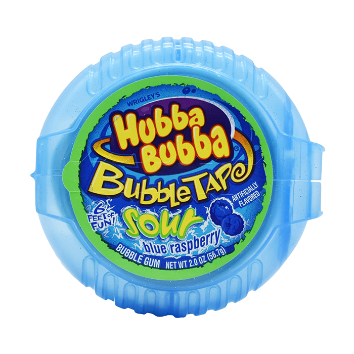 Hubba Bubba Sour Blue Raspberry offers a candy-like experience with its juicy, sour blue raspberry flavor. This gum promises ample opportunity to practice blowing the most giant bubbles possible.