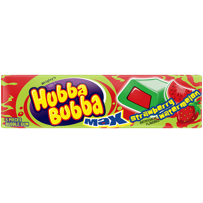 Indulge in the best of both fruity worlds with Hubba Bubba Max Strawberry Watermelon Gum. Featuring a delightful watermelon flavor on the outside and a vibrant strawberry flavor on the inside, this gum offers a lovely burst of refreshing and bold fruity goodness that's impossible to resist.