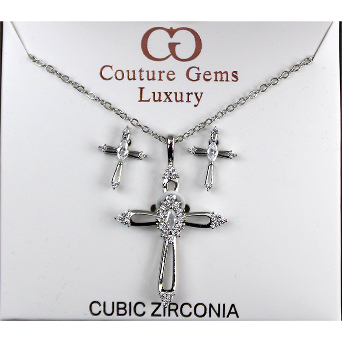 Surprise her with a beautiful gift that allows her to express her faith with elegance this holiday season. The "Forever Fashion" Silver Long Cross Necklace and Earrings Set is a stunning combination of style and spirituality. Crafted with care, the shimmering silver pieces feature a graceful, long cross design that reminds daily of her beliefs. This thoughtful gift will complement her wardrobe and give her a meaningful way to showcase her faith.