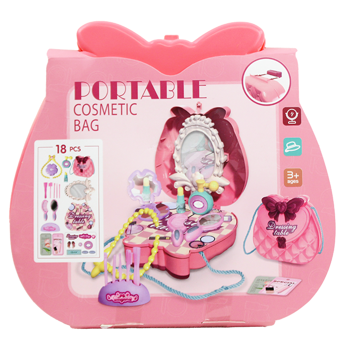 The "Artoy" Beauty Play Set with Mirror is an 18-piece collection designed to spark your little girl's imagination as she engages in delightful pretend play. This set includes various vibrant jewelry pieces, such as necklaces, bracelets, and earrings, allowing her to fashion her stunning look. Additionally, it features a charming hairbrush for styling her hair and a variety of makeup accessories that encourage creativity as she explores the art of beauty. The included mirror lets her admire her dazzling transformations, making every play session a magical experience full of fun and self-expression.