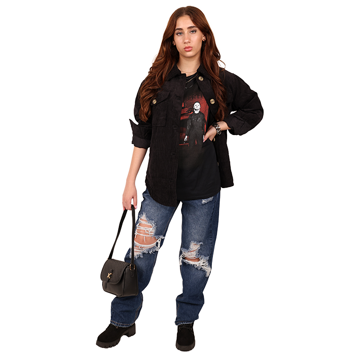 Unleash your inner horror fan with our "Freeze" Michael Myers Graphic Tee, designed to make a bold statement. This eye-catching shirt comes in various styles to suit diverse fashion personalities. Whether you embrace an edgy, punk vibe or lean towards a more darkly feminine aesthetic, this tee is the perfect addition to your wardrobe. Crafted for comfort and style, it effortlessly blends chilling movie nostalgia with trendy appeal, ensuring you look as fierce as you feel.