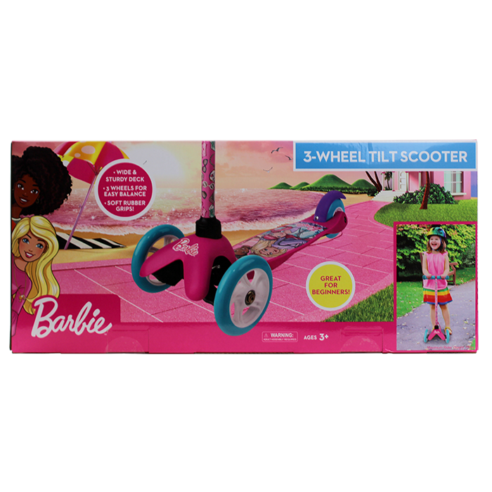 Delight your Barbie fan with the perfect gift: the Sakar Barbie Tilt & Turn Scooter! This vibrant scooter is designed for fun and adventure, allowing your child to zoom around while showcasing their love for Barbie. Its unique tilt-and-turn feature makes it easy for young riders to maneuver and enjoy a smooth ride. With colorful Barbie-themed graphics, this scooter is practical and stylish, ensuring your little one will stand out during every ride.