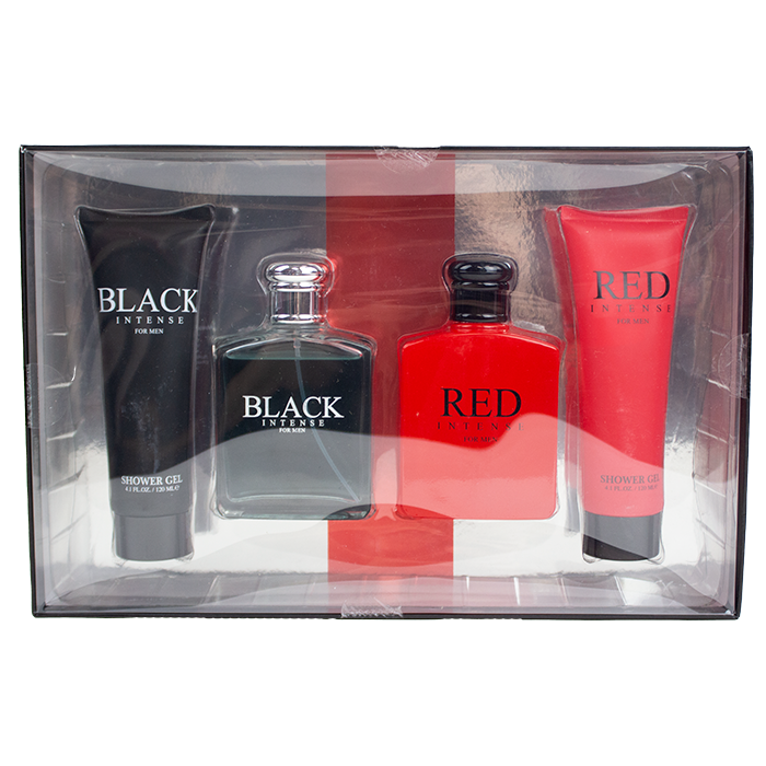 Let him express his unique style with the "UScents" Intense Red Black Cologne and Shower Gel Set. This luxurious set features a captivating cologne that blends bold and rich notes, allowing him to choose between a refreshing red or a sleek black vibe. The accompanying shower gel complements the fragrance, creating a refreshing, aromatic experience that lingers throughout the day. This set is perfect for any occasion and is designed to elevate his grooming routine with elegance and confidence.