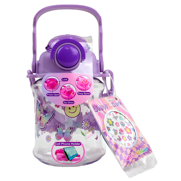 Surprise a little girl with the delightful "HF" Big Belly Water Bottle, designed to make staying hydrated fun and easy. This colorful and sturdy water bottle holds plenty of water for her thirst-quenching adventures and features an innovative phone holder. It's perfect for keeping her entertained while she sips, making it an ideal companion for outings, school days, or playtime. Give the gift of hydration and joy!