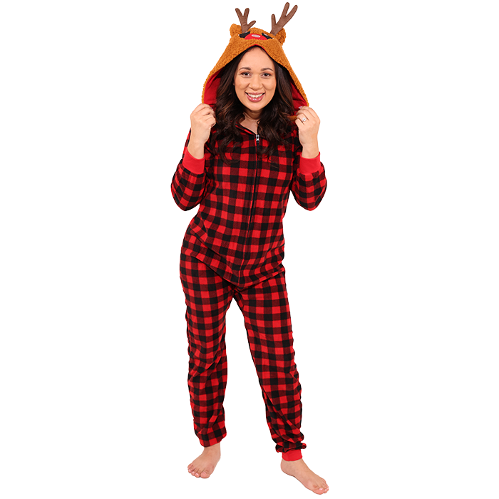 Christmas pajamas bring a special touch of charm and joy to the holiday season, and this year is no exception. Introducing our delightful "Allura" Plaid Hooded Mom Reindeer Christmas Pajamas, a standout piece in our festive family collection. These cozy pajamas are adorned with cheerful reindeer motifs and a classic plaid pattern, which are perfect for snuggling up by the fire or enjoying hot cocoa on a chilly night. Don’t miss the chance to grab a pair for yourself and matching sets for everyone in the family, creating cherished memories together during this magical time of year.