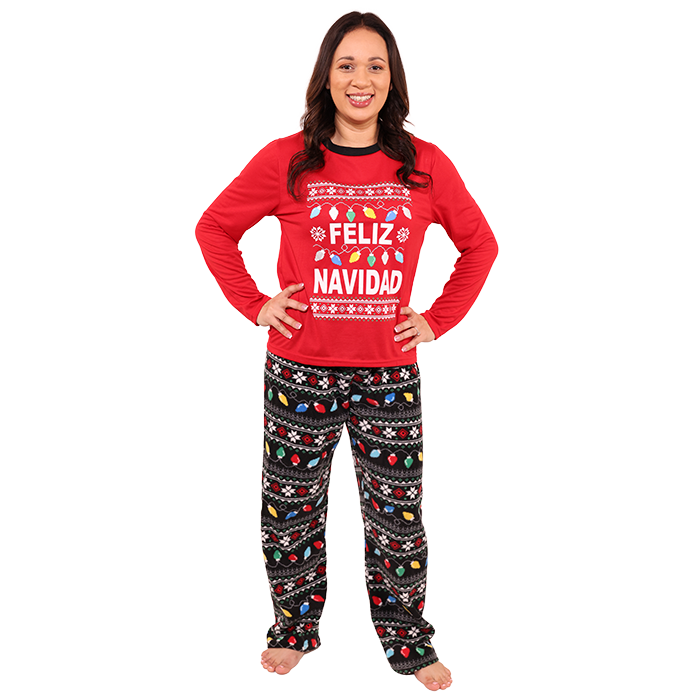 Embrace the holiday spirit and celebrate Christmas together as a family in your cozy "Allura" Feliz Navidad Mom Christmas pajamas. These festive pajamas are designed to bring joy and warmth, making your holiday gatherings even more memorable. Wrap yourselves in comfort and enjoy the magic of the season!