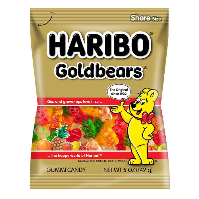 The famous Goldbears have been a beloved treat for a century. These iconic gummy bears come in five vibrant colors and flavors, like pineapple and strawberry. They are known for bringing irresistible joy and are a delightful treat to share with others.