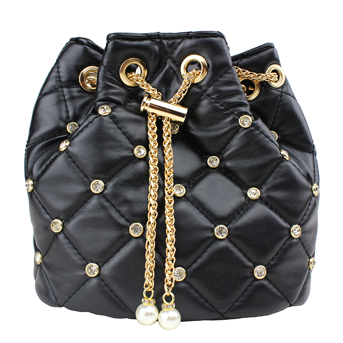 Are you looking to add a touch of glamour to your everyday and night-out outfits? Say hello to the "Tops" Quilted Pleather Rhinestone Drawstring Bag! This stunning accessory is the perfect way to elevate your style and make a statement wherever you go. With its eye-catching design and luxurious feel, you're sure to turn heads and feel fabulous every time you step out with this bag. So why wait? Treat yourself to the "Tops" Quilted Pleather Rhinestone Drawstring Bag today and start enjoying a new level of style and sophistication!