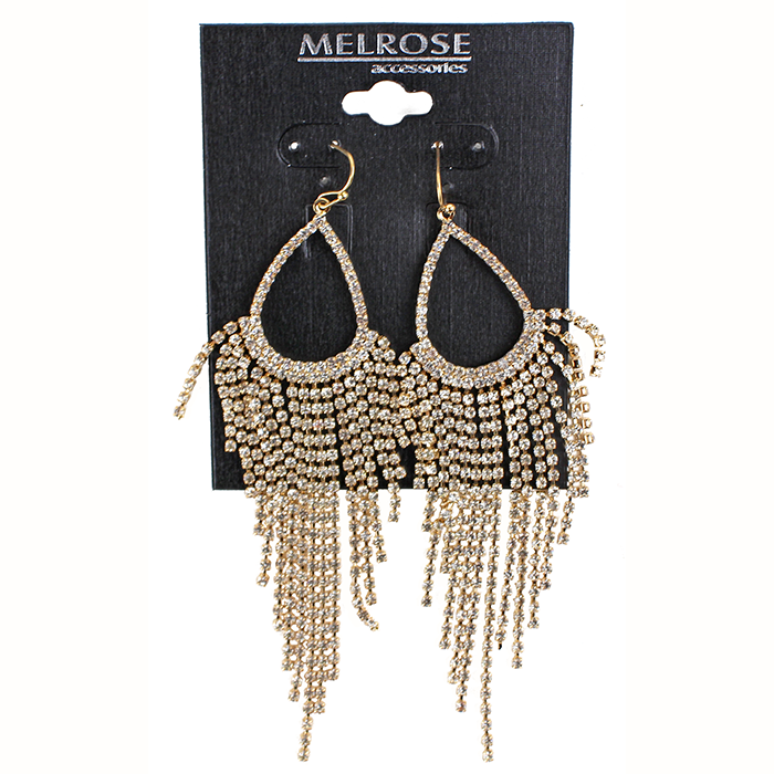 Make a bold fashion statement with a touch of elegance by accessorizing your modern look with the stunning "Alina" Gold Cascade Teardrop Rhinestone Earrings. These earrings are uniquely designed to feature a cascade of rhinestones that dangle beautifully. The intricate design of these earrings makes them the perfect accessory to add glamour and sparkle to your outfit. So, grab a pair of "Alina" Gold Cascade Teardrop Rhinestone Earrings today and elevate your fashion game to the next level!