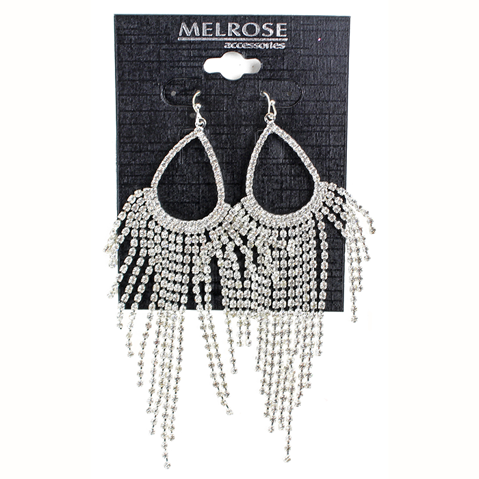 The "Alina" Silver Cascade Teardrop Rhinestone Earrings are a stunning and graceful accessory that exudes elegance and sophistication. These earrings feature an intricately designed silhouette that cascades down delicately and gracefully, giving them a unique and charming appearance. The silver tone of the earrings adds a touch of class and refinement to any ensemble, making them the perfect accessory for a glamorous and glittery New Year's Eve outfit. These earrings will catch the eye and leave a lasting impression, making them a must-have addition to any fashion-forward wardrobe.