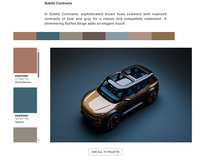 This palette has brown hues with nuanced blue and gray.