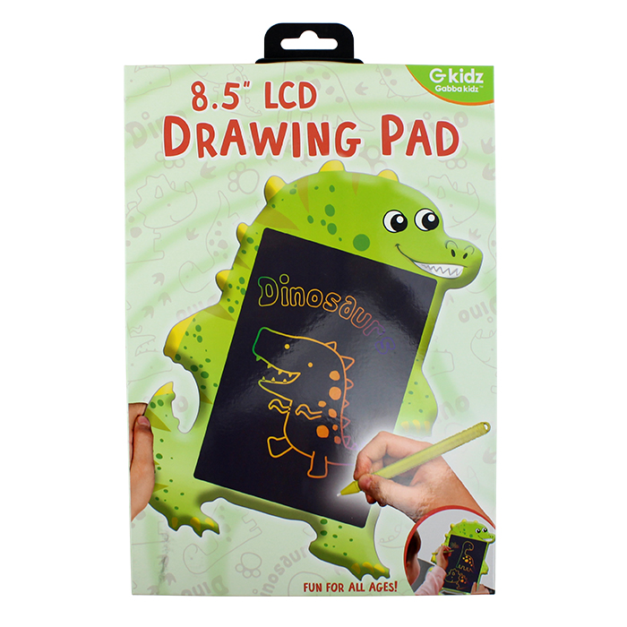 Give your child the joy of a creative outlet with our "M&S" Dino LCD Drawing Pad that features a quick touch erase button, built-in stylus holder, easy-to-draw LCD screen, and more. 