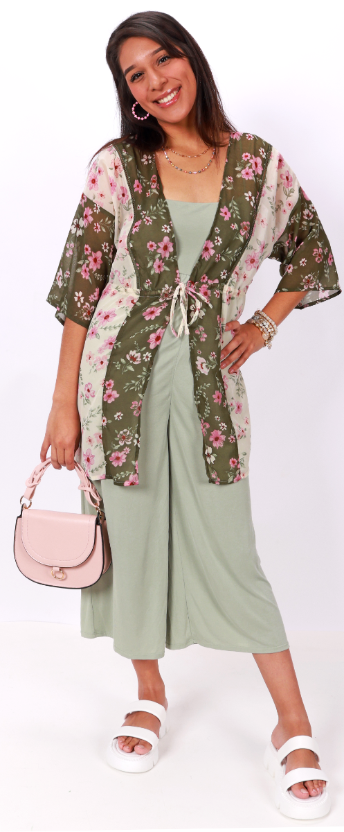 green-white-pink-floral-kimono-moss-wide-leg-spaghetti-strap-jumpsuit-white-platform-sandals